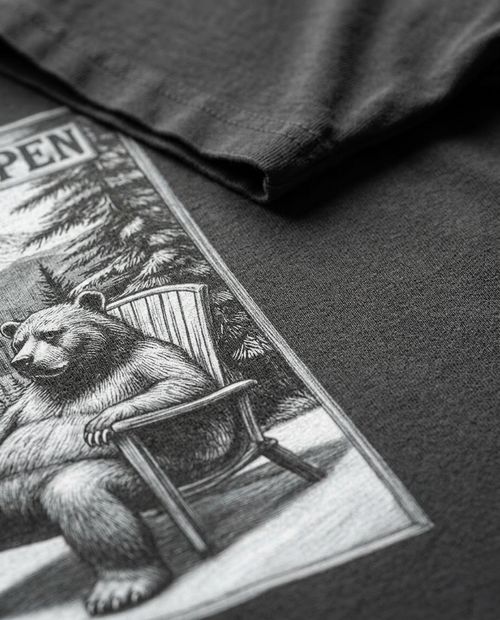 AI-generated lifestyle photo, Skade t-shirt in downtown Aspen